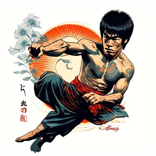 Bruce Lee tattoo design idea