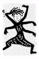 keith haring abstract dancing tattoo design idea
