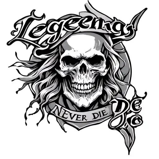 legends never die tattoo design idea
