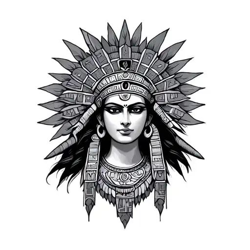 Aztec goddess tattoo design idea