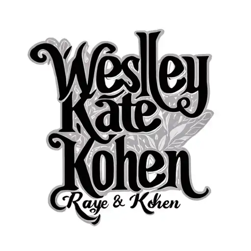 "Wesley Kate Maxi Raye Kohen " kids names tattoo design idea