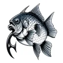 fish hook memorial tattoo using tattoo design idea