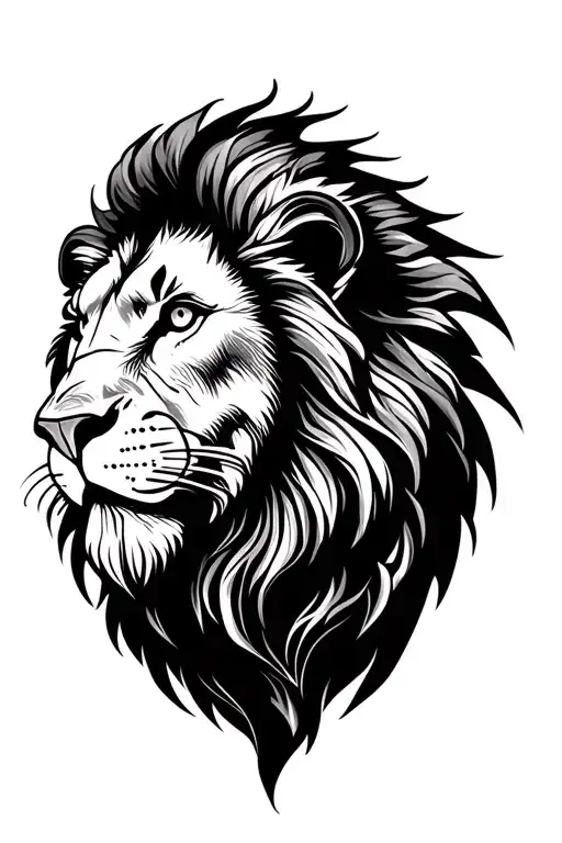 lion head tattoo design idea