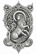 Gabriel, Capricorn, Syracuse tattoo design idea