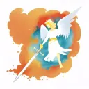 guardian angel holding a sword tattoo design idea