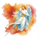 guardian angel holding a sword tattoo design idea