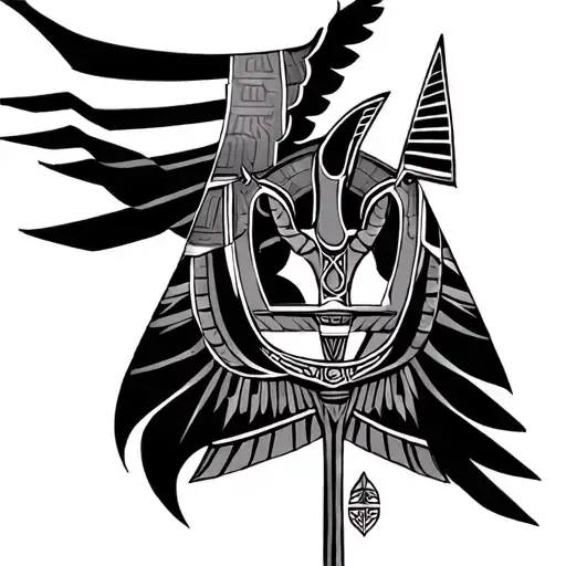 anubis, horus, sphink, ankh, cartouche, ra tattoo design idea