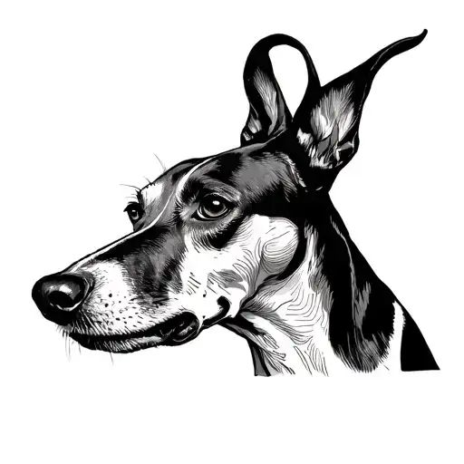 minimalistic brindle greyhound fine line drawing tattoo design idea