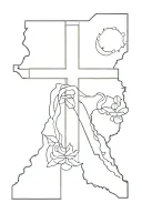 cross, Florida outline, Tennessee outline tattoo design idea