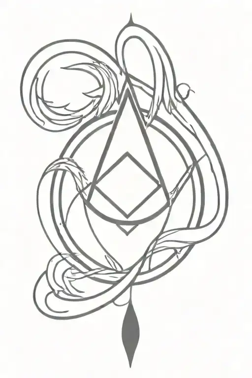 India, Shiva, trident, flame, serpent, emblem, sacred, symmetrical, geometric, minimalist. tattoo design idea
