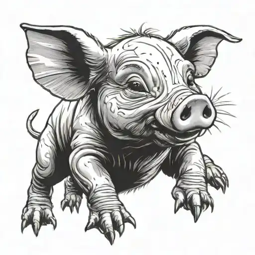 piglet tattoo design idea