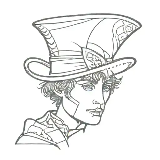 mad hatter hat tattoo design idea