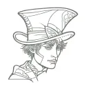 mad hatter hat tattoo design idea