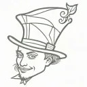 mad hatter hat tattoo design idea