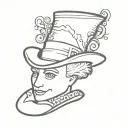 mad hatter hat tattoo design idea