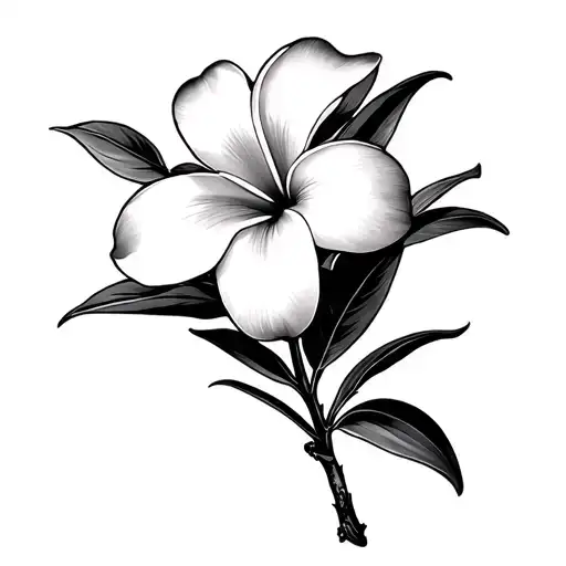 Frangipani with rustyn in the stem  tattoo design idea