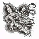 water dragon Japanese tattoo design idea