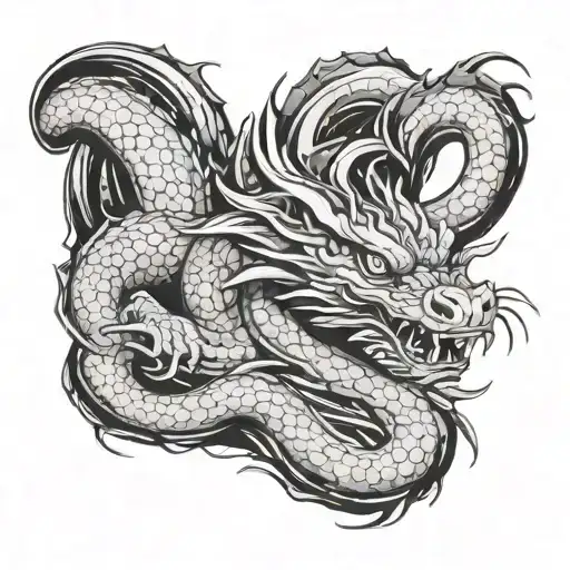 water dragon Japanese tattoo design idea