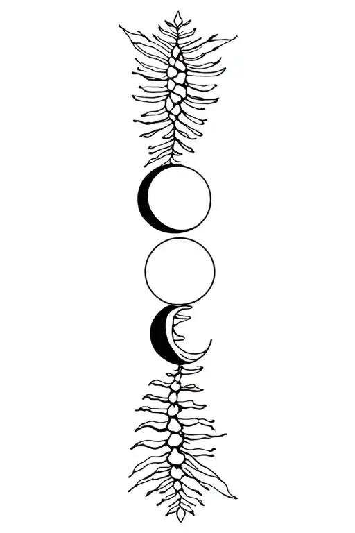 spine moon phase tattoo elegant design inspired tattoo design idea
