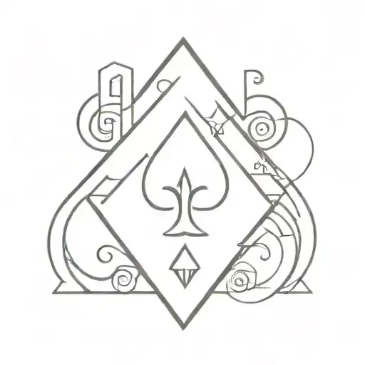 7 of spades, clubs, and diamonds splayed out tattoo design idea