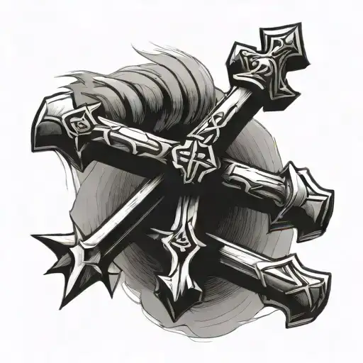 the three nails as a cross  tattoo design idea