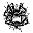 kurapika chain tattoo with the phantom troupe spider upside down with its webs around the chains, forearms tattoo design idea