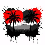 Two palm trees tattoo design idea