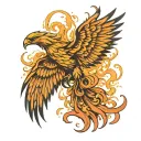 pheonix rising from ashes symbolizing overcoming PTSD tattoo design idea