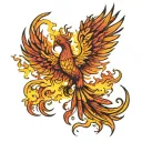 pheonix rising from ashes symbolizing overcoming PTSD tattoo design idea