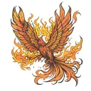 pheonix rising from ashes symbolizing overcoming PTSD tattoo design idea