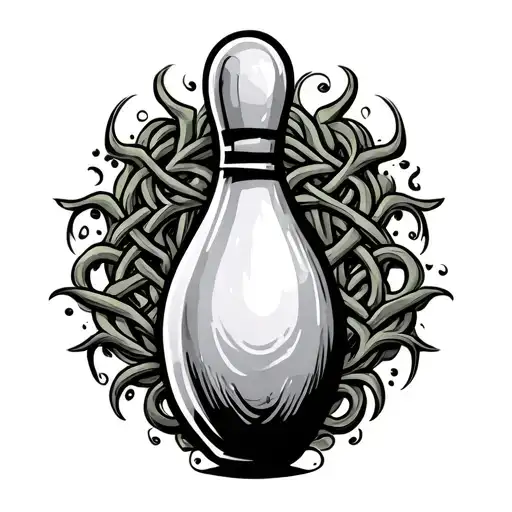 Bowling Pin with Celtic vine tattoo design idea
