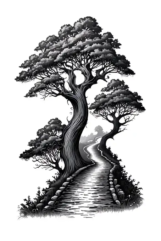 carving your own pathway half sleeve tattoo tattoo design idea