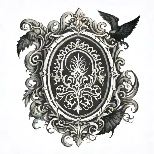 thumb print surrounded tattoo design idea