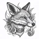 FOX SMOKING A JOINT tattoo design idea