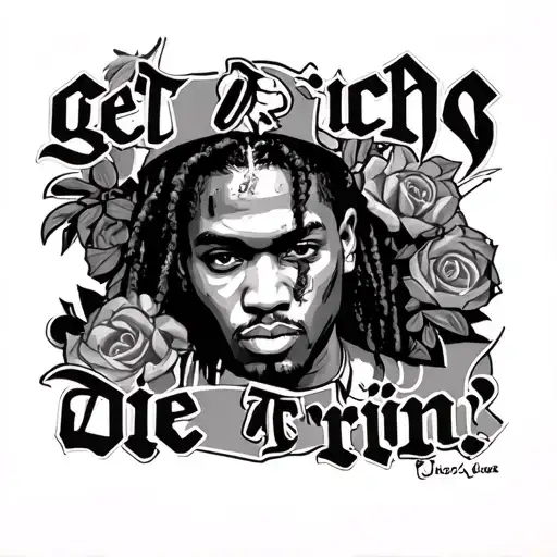 get rich or die tryin' tattoo design idea