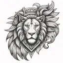 shield lion wing tattoo design idea