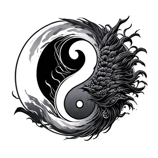 Samurai Yin Yang tattoo design idea