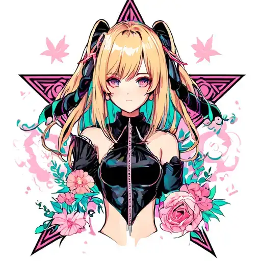 Anime Waifu tattoo design idea