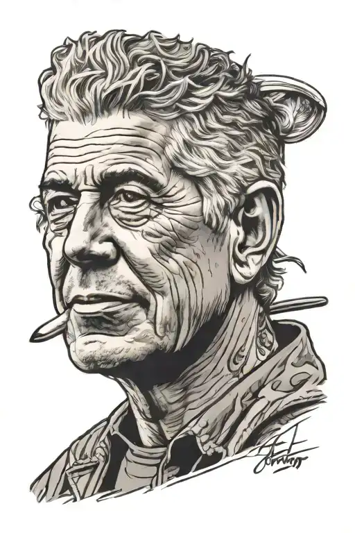 anthony bourdain chef tattoo design idea