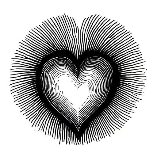 fingerprint heart tattoo design idea