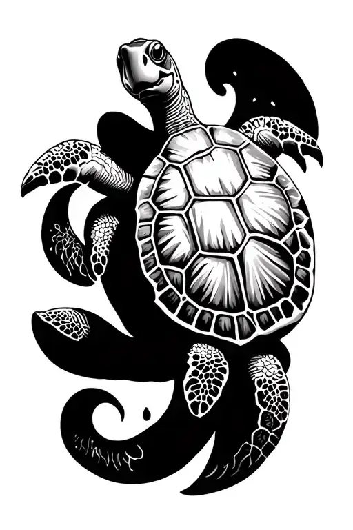 sea turtle tattoo design idea