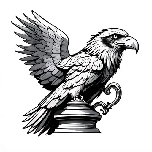 crystal palace eagle holding fa cup tattoo design idea