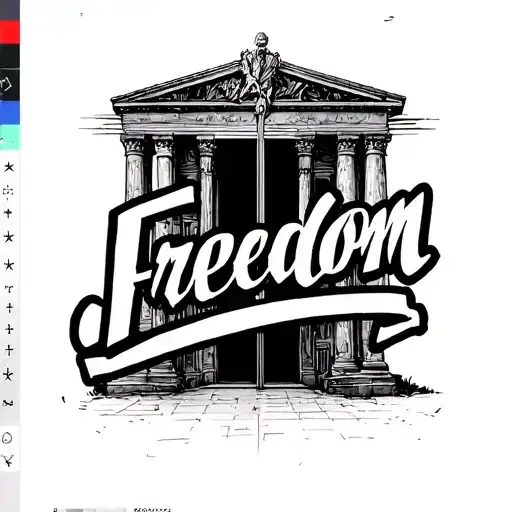 "Freedom " porte de prison ouverte tattoo design idea