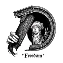 "Freedom " porte de prison ouverte tattoo design idea