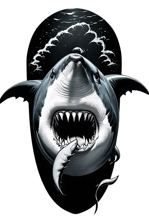 great white shark tattoo design idea