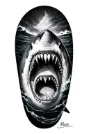 great white shark tattoo design idea