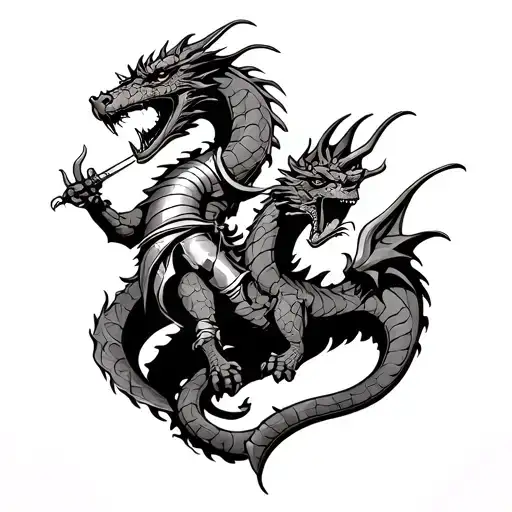 St George killing the dragon tattoo design idea