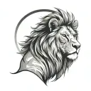 lion face tattoo design idea