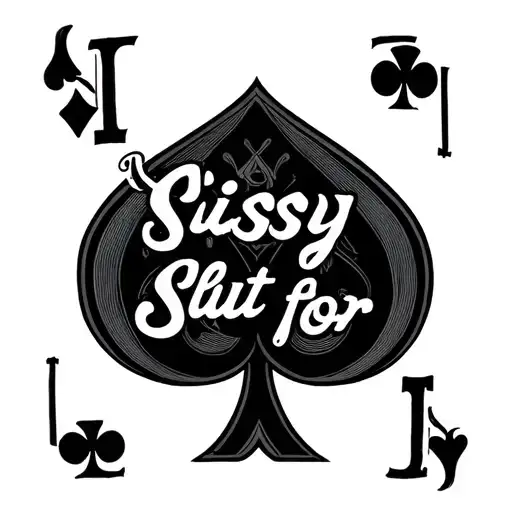 "Sissy Slut for BBC" Ace of Spades tattoo design idea