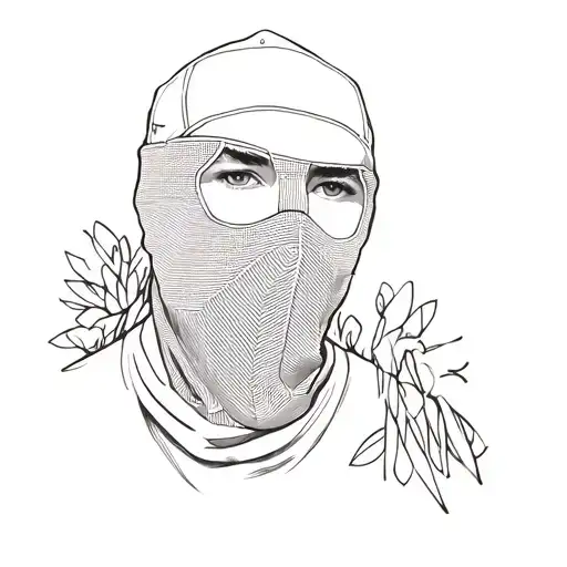 a man wearing a ski mask tattoo design idea